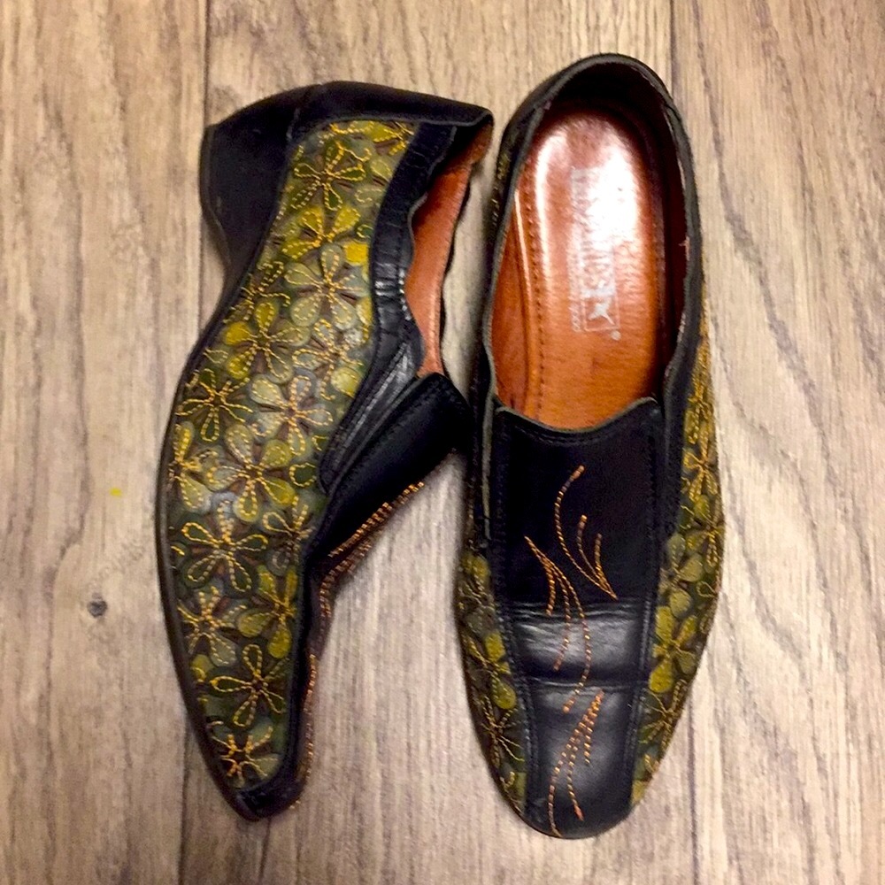 Pikolinos Leather Slip in Wedge Shoe.